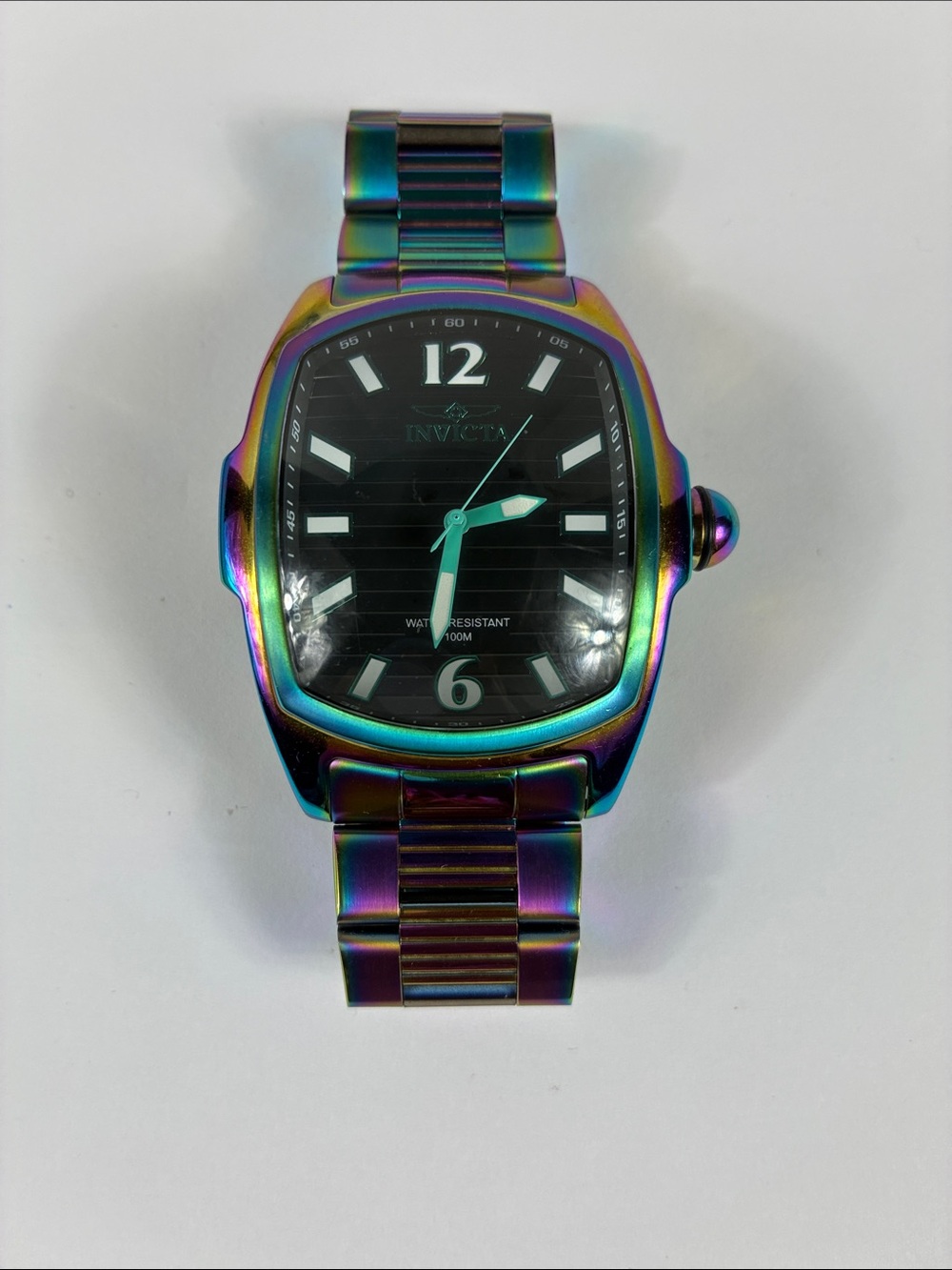 Invicta Men's Iridescent Stainless Steel Watch - Black Dial